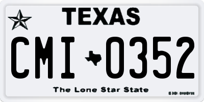 TX license plate CMI0352