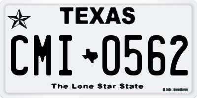 TX license plate CMI0562