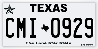 TX license plate CMI0929