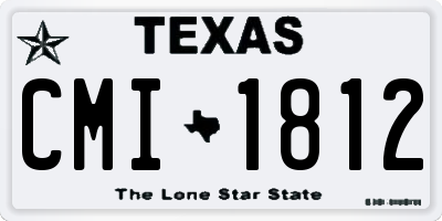 TX license plate CMI1812