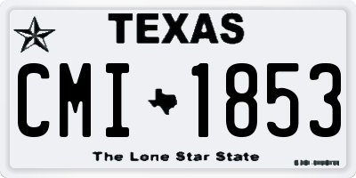 TX license plate CMI1853