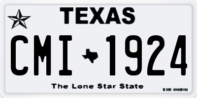 TX license plate CMI1924