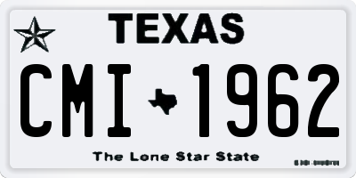 TX license plate CMI1962