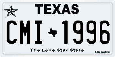 TX license plate CMI1996