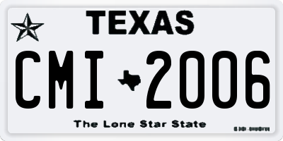 TX license plate CMI2006