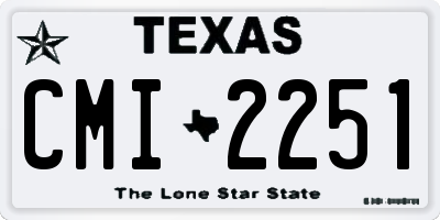 TX license plate CMI2251