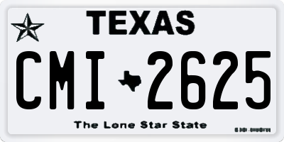 TX license plate CMI2625
