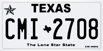 TX license plate CMI2708