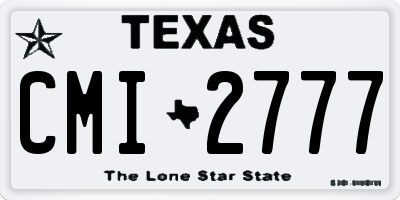 TX license plate CMI2777