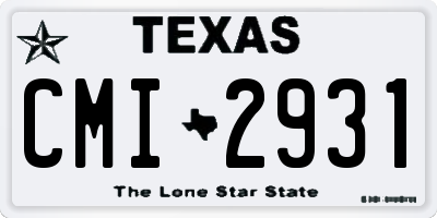 TX license plate CMI2931