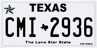 TX license plate CMI2936