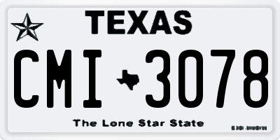 TX license plate CMI3078
