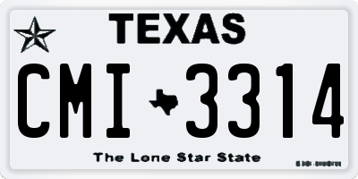 TX license plate CMI3314