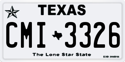 TX license plate CMI3326