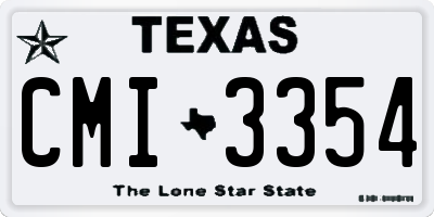 TX license plate CMI3354