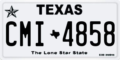 TX license plate CMI4858