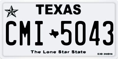 TX license plate CMI5043