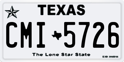 TX license plate CMI5726