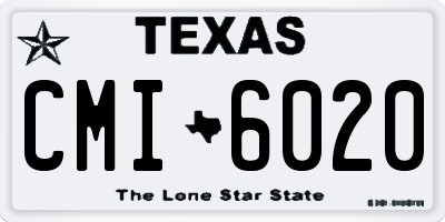 TX license plate CMI6020