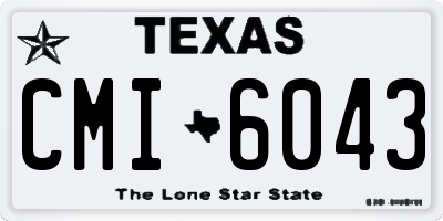 TX license plate CMI6043