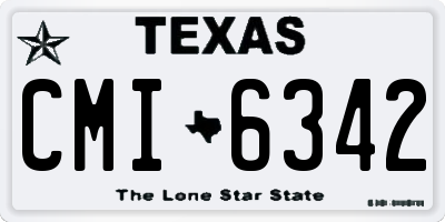TX license plate CMI6342