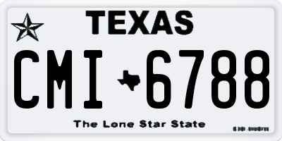 TX license plate CMI6788