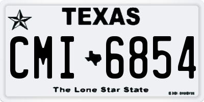 TX license plate CMI6854