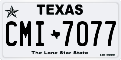 TX license plate CMI7077
