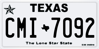 TX license plate CMI7092