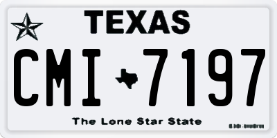 TX license plate CMI7197