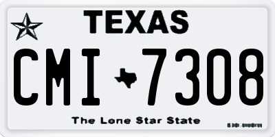TX license plate CMI7308