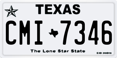 TX license plate CMI7346
