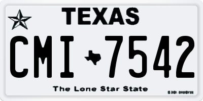 TX license plate CMI7542
