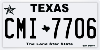 TX license plate CMI7706