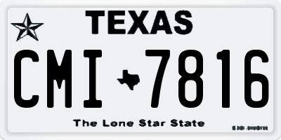 TX license plate CMI7816