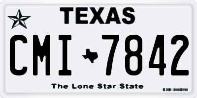 TX license plate CMI7842