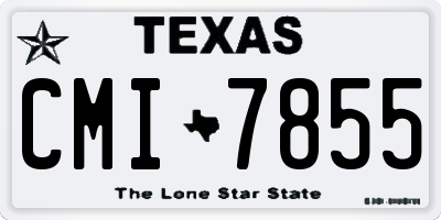 TX license plate CMI7855