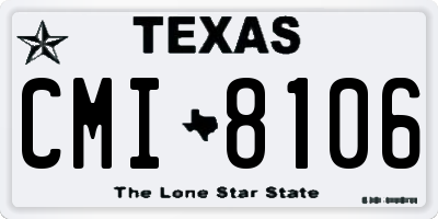 TX license plate CMI8106