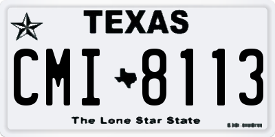 TX license plate CMI8113