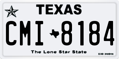 TX license plate CMI8184
