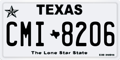 TX license plate CMI8206