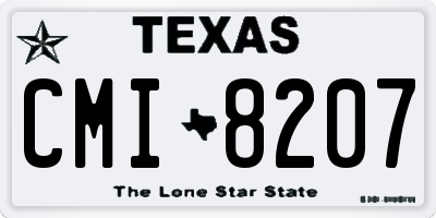 TX license plate CMI8207