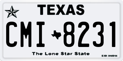 TX license plate CMI8231
