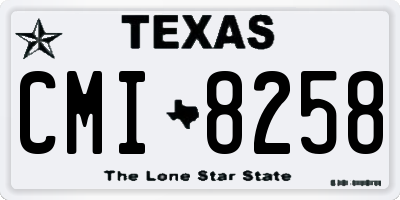 TX license plate CMI8258