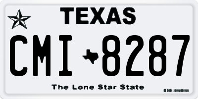 TX license plate CMI8287