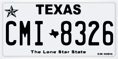 TX license plate CMI8326