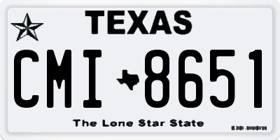TX license plate CMI8651