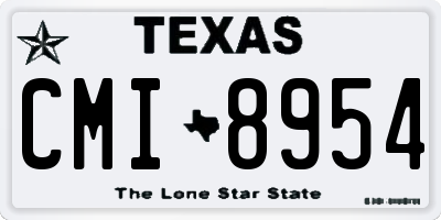 TX license plate CMI8954