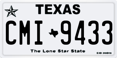TX license plate CMI9433