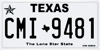 TX license plate CMI9481